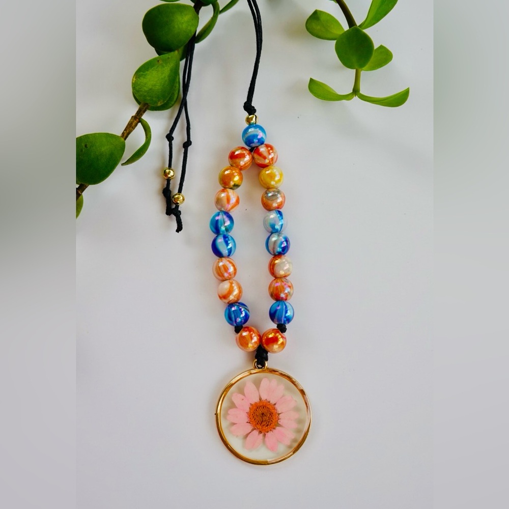 Boho Car Rearview Mirror
Charm: Handmade Beaded Ornament